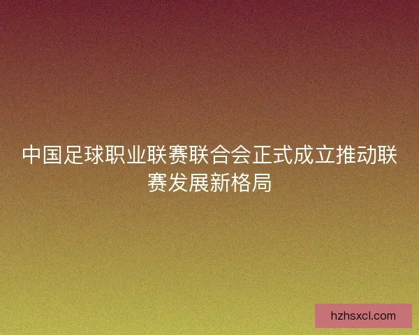 中国足球职业联赛联合会正式成立推动联赛发展新格局